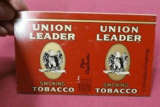 Vintage Union Leader Smoking Tobacco Pocket Tin Blank - Nos