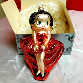Vtg Betty Boop Polomaise 1998 Hand Blown Glass Xmas Ornament By Kurt S Adler M