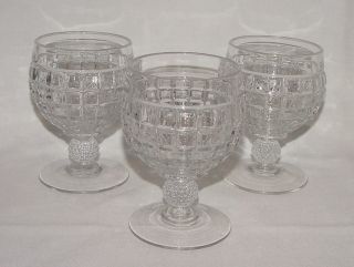 Set Of Three Perfect Vintage A.  H.  Heisey " Victorian " One - Ball Water Goblets