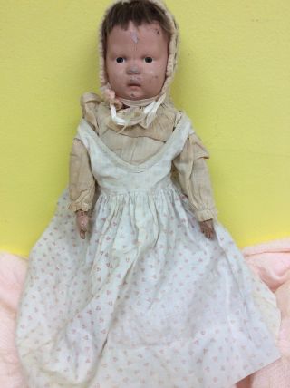 Rare Vintage 1911 Schoenmut Wood Doll,  13 1/2 Inch