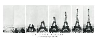 Paris Photo Art Print - La Tour Eiffel Tower Vintage French France Poster 60x24