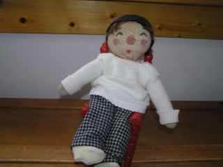 Vintage Folk Art Witch Child Doll Made From Nylons And Old Doll Cloths – 10.  5 X