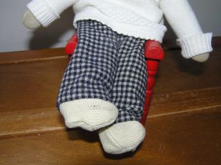 Vintage Folk Art Witch Child Doll Made from Nylons and Old Doll Cloths – 10.  5 x 3