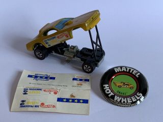 Vintage Mattel Hot Wheels Redline 1969 Don Prudhomme “snake” With Badge