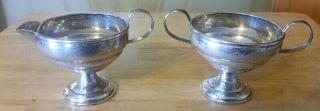 Vintage Weighted Sterling Silver Creamer And Sugar Bowl 132 Grams=4.  8 Oz.