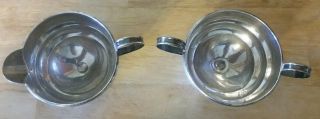 Vintage Weighted Sterling Silver Creamer and Sugar Bowl 132 grams=4.  8 oz. 3