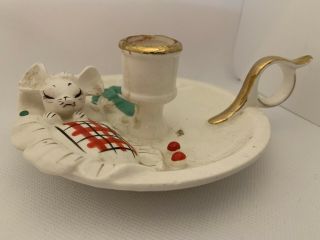Vintage Holt Howard Sleeping Mouse Candle Holder 1958 Japan.  Very Cute