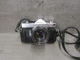 Vintage Minolta Sr - 7 Slr 35mm Film Camera With Rokkor - Pf 1:18 F=55mm Lens