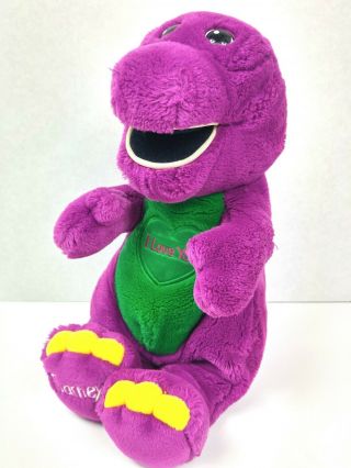 Vintage 16 " Barney Doll I Love You On Chest Does Not Sing Guc