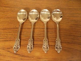 4 Wallace Grande Baroque Sterling Silver 6 - 1/8 " Round Bowl Soup Spoons