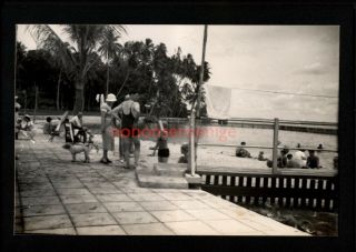 Singapore Sea Water Swimming Pool Unique Vintage Real Photo Pc 1930 