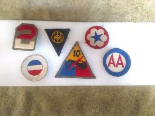 Group Of Six World War Ii Army Vintage Patches