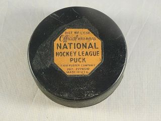 Vintage Official Art Ross National Hockey League Puck