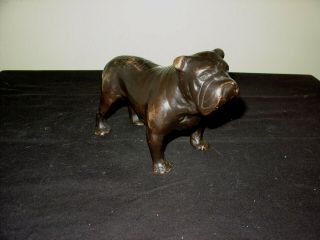 Vintage Bronze English Bull Dog Statue Bulldog Art Sculpture