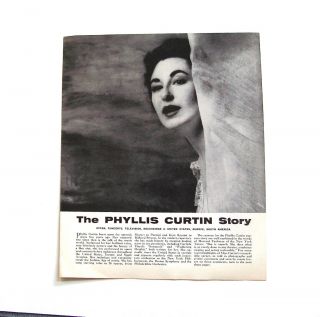 Vintage Soprano Phyllis Curtin Publicity Brochure,  Columbia Artists Management