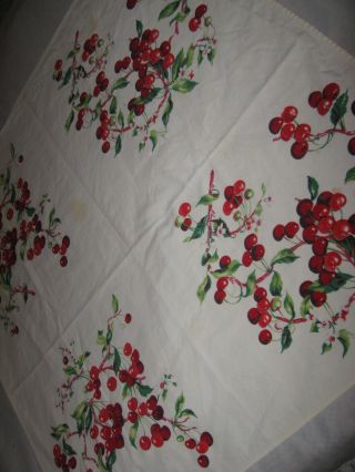 Vintage Wilendur Tablecloth Cherries 43 