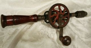 Vintage Millers Falls No.  2 Eggbeater Style Hand Wood Drill Tool