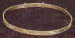 Sterling Silver Vintage Art Deco Antique Bangle Bracelet U