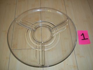 Vntg Luminarc A20 4 Section Clear Glass Serving Platter Plate Crudite Dip 12.  5 "