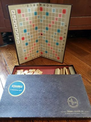 Vintage 1948 - 1953 Selchow & Righter Scrabble Crossword Game - Complete