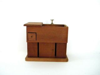Vintage Solid Wood Miniature Dollhouse Farmhouse Kitchen Furniture Sink