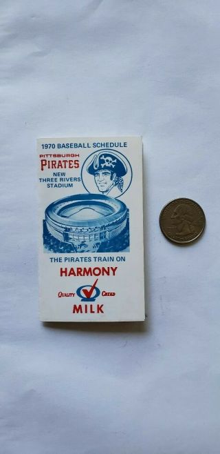 1970 Pittsburgh Pirates Mlb Bi - Fold Pocket Schedule