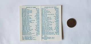 1970 Pittsburgh Pirates MLB Bi - Fold Pocket Schedule 3