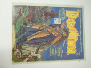 3 Vintage Comic Magazines 1975 1 & 2 Devilina & 1977 59 Vampirella Fantasy 2