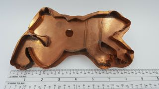 Vintage Copper Leaping Frog Handled Cookie Cutter Large 7 1/4 In Heavy Duty Rare