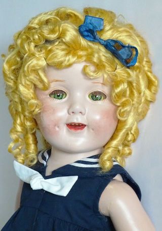 Gorgeous Big 27 " Vintage 1930 " Flirty Eyes " Shirley Temple Composition Doll
