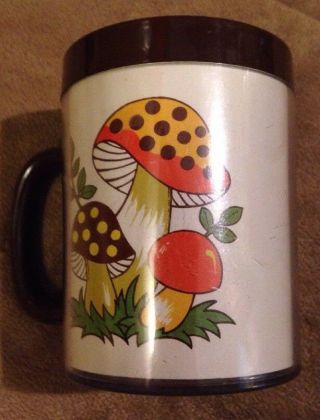 Vintage Merry Mushroom Thermo Serv Insulated Coffee Mug Sear Roebuck & Company