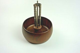 Vtg Mcm Wood Nut Bowl Solid Walnut By Lebanon Supply Co Heirloom Treasures 1960s