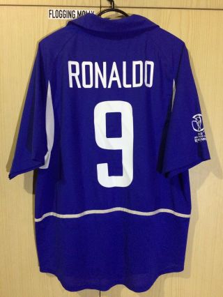 Ronaldo Lima Brazil World Cup 2002 Football Soccer Jersey Shirt L Vintage Trikot