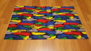 Awesome Rare Vintage Mid Century Retro 70s 80s Rainbow Abstract Funky Fabric
