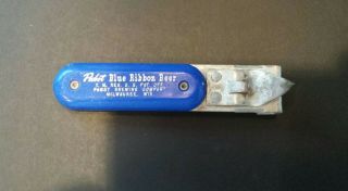 Vintage Pabst Blue Ribbon Beer Bottle/can Opener And Pabst Coaster