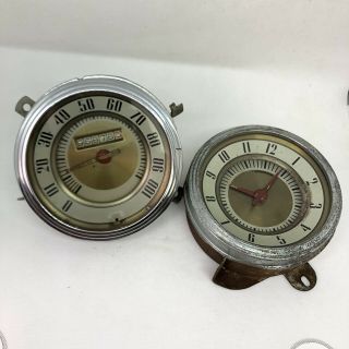 1942 - 49 Ford Speedometer And Clock Set Vintage Classic Parts