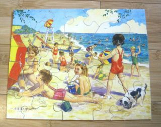 Vintage All Fair Jigsaw Puzzle Form 570 - 1 Fun At The Beach