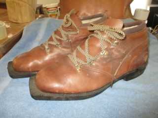 Vintage Alfa Vulc Fleece Lined Leather 3 - Pin Cross Country Ski Boots Eu 48 Us 14