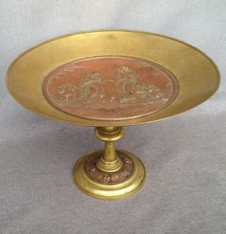 Big antique french cup bowl made of bronze 19th century details goddess 2