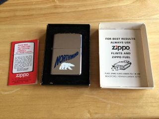 Vintage 1980 Northwinds Zippo Lighter 250 High Polish Unfired W/ Box Nib