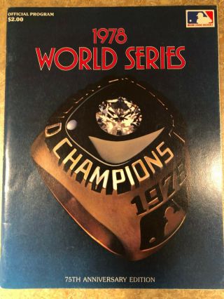 1978 World Series - - Official Program - - Unscored - - Ny Yankees Vs.  La Dodgers