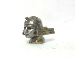 Antique Vintage Art Deco Plated Bronze Flying Head Car Mascot Hood Ornament Rare