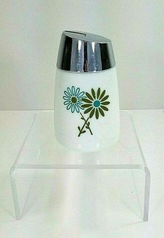 Vtg Milk Glass Sugar Shaker W/ Flower Design - Dispensers Inc - Santa Barbara,  Ca