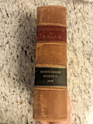 1899 Antique Law Book " A Treatise On The Of Personal Property "
