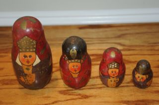 Vintage Russian Nesting Dolls Painted Made In The Soviet Union 4 Piece1 Partial