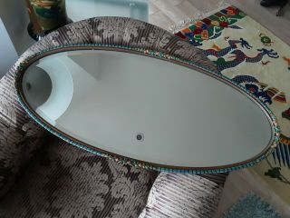 Vintage Barbola Oval Mirror Flowers Art Deco Wall Or Dressing Table Needs Atten