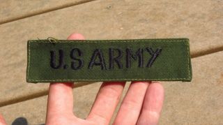 Vietnam War Vintage Us Army Black Green Uniform Name Tape Tag