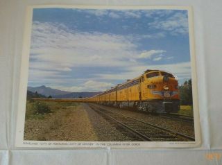 Vintage Union Pacific Rail Road Print Domeliner Sun Valley Idaho Collectible