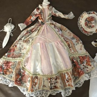 Vtg Large Doll Dress Victorian Clothes For Slender Waist 24” Dolls Pantaloons