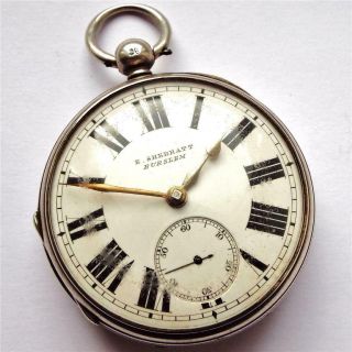 Gents 1873 Silver Fusee Chain Drive Pocket Watch Named - In Order